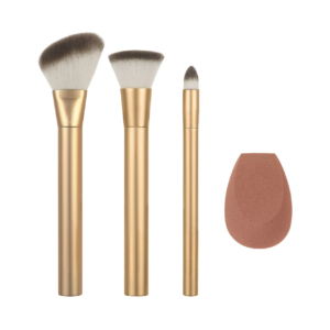 Precious Metals Face Blend + Sculpt Kit, Face Makeup Brushes, 4 Piece Set